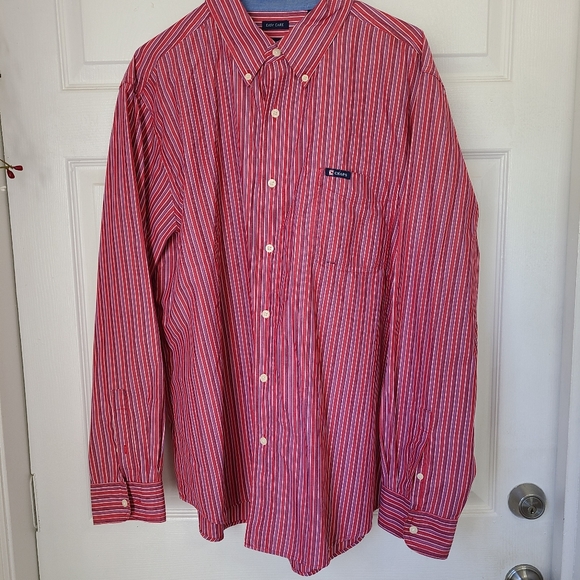 Chaps Men's Long Sleeve Dress Shirt, Size: XL Color: Red - Picture 2 of 14